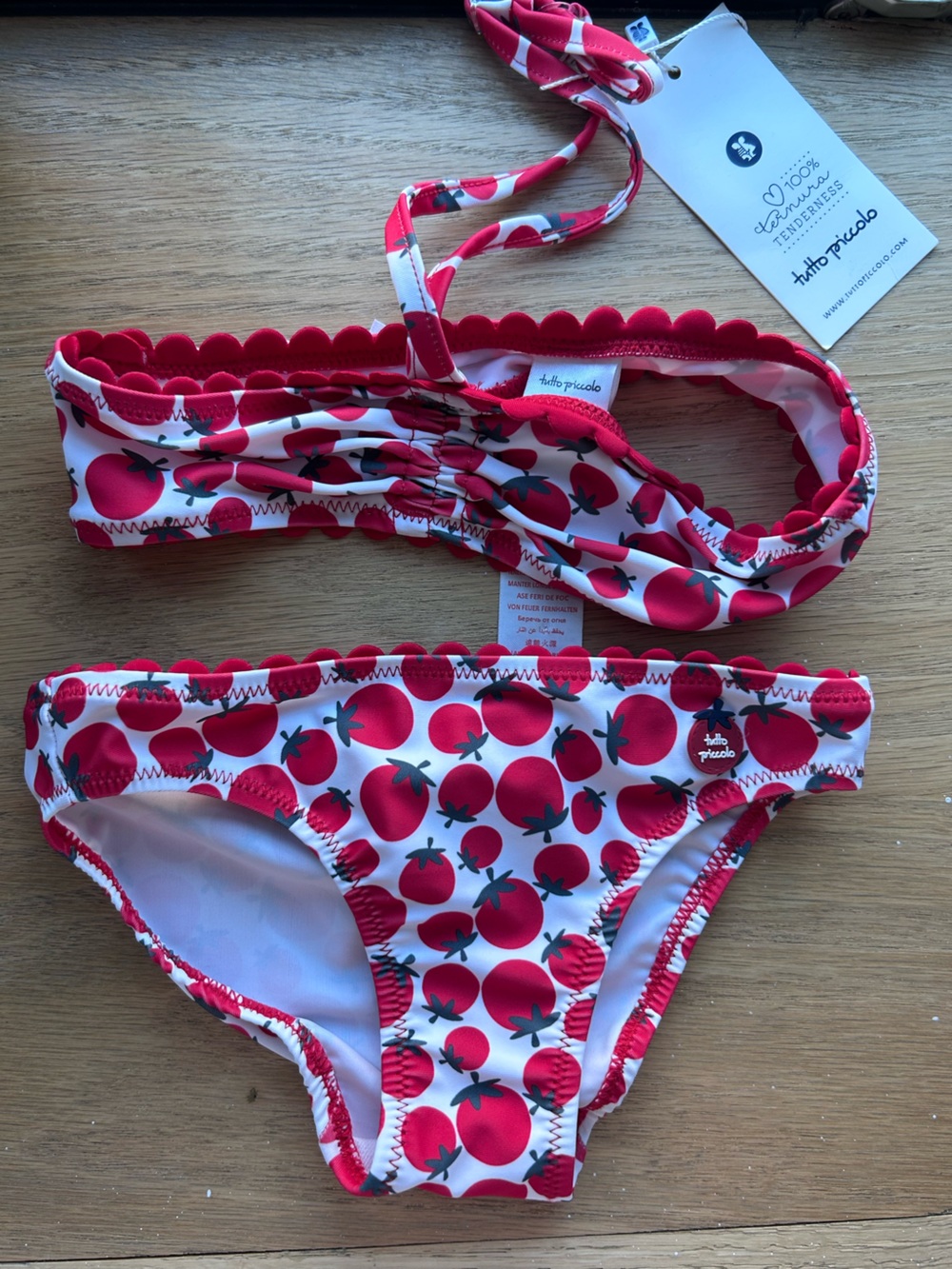 Red Tomato Print Girls' Bikini